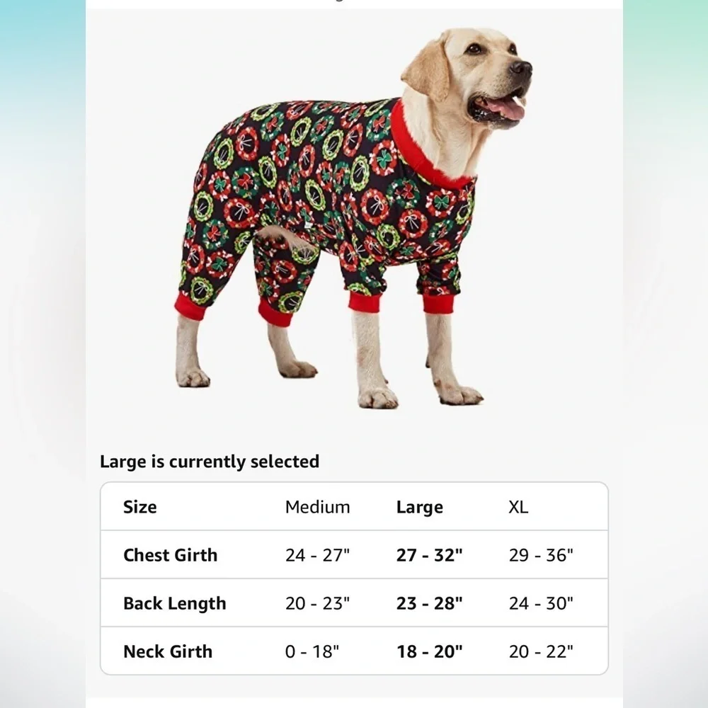 NWT Festive Black and Red Dog Pajamas Clothing size L